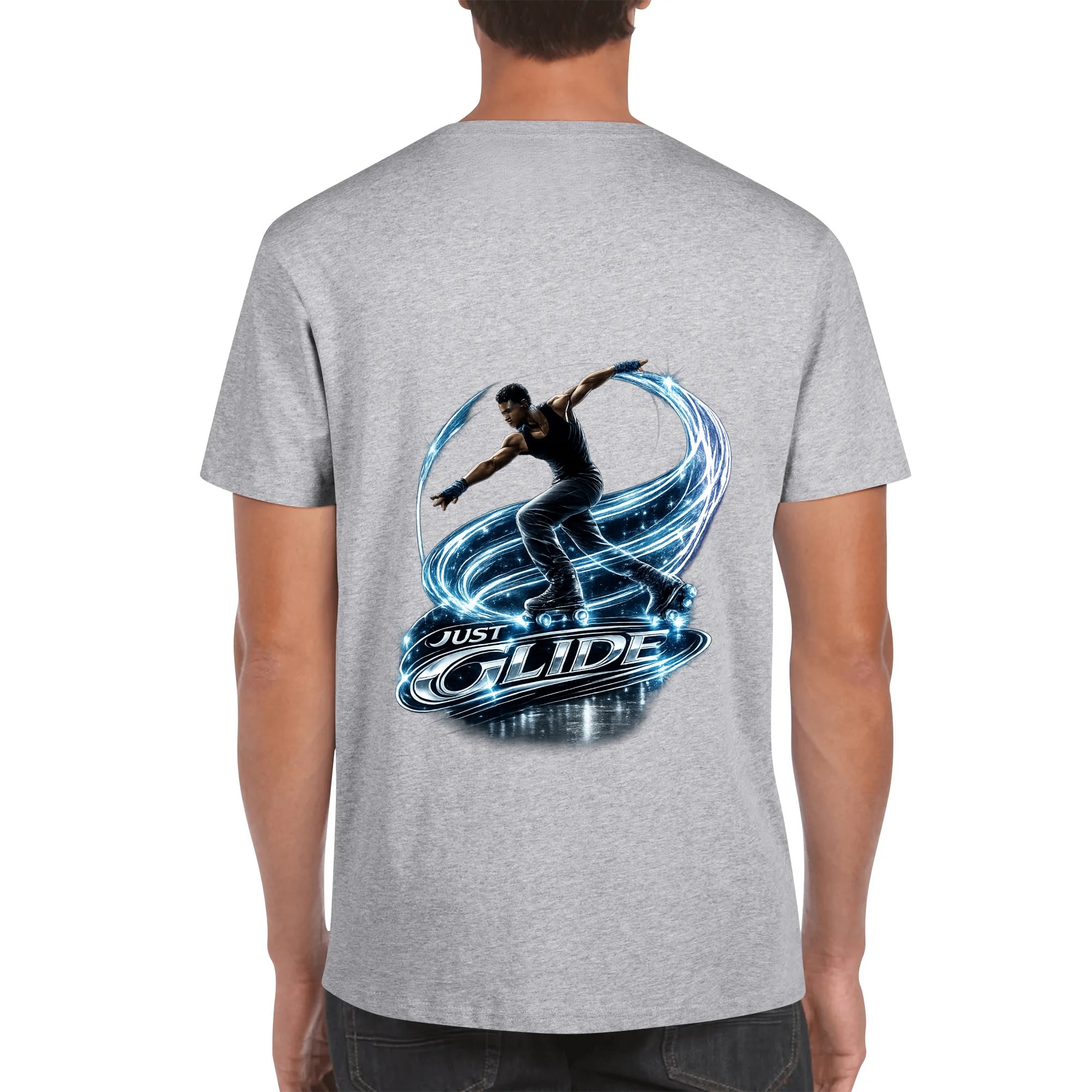 "Just Glide" Men's Cotton T-Shirt - Image 12