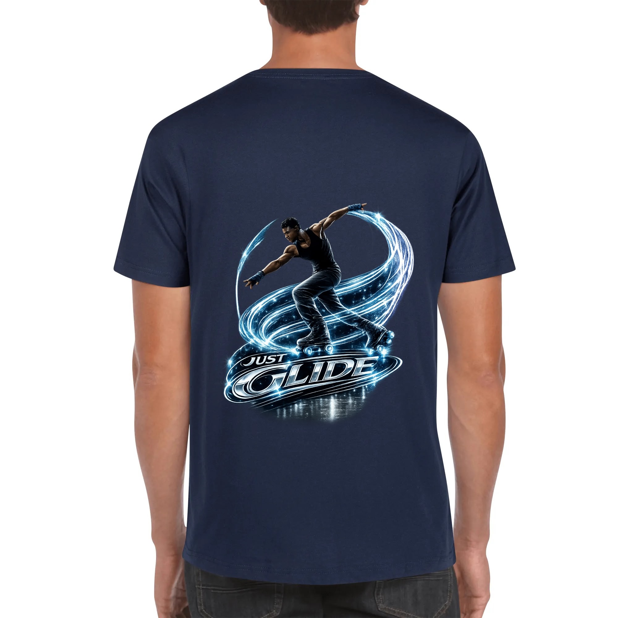 "Just Glide" Men's Cotton T-Shirt - Image 17
