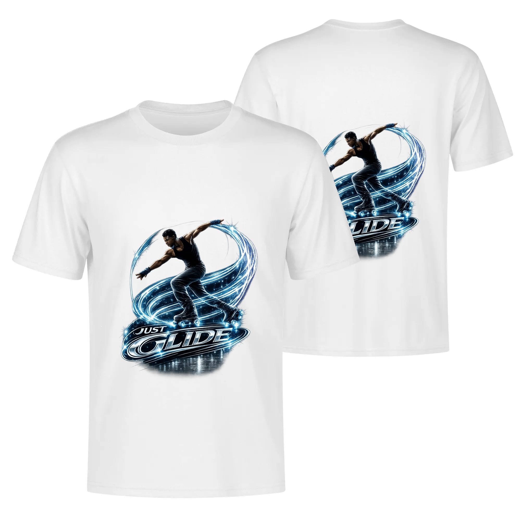 "Just Glide" Men's Cotton T-Shirt - Image 8