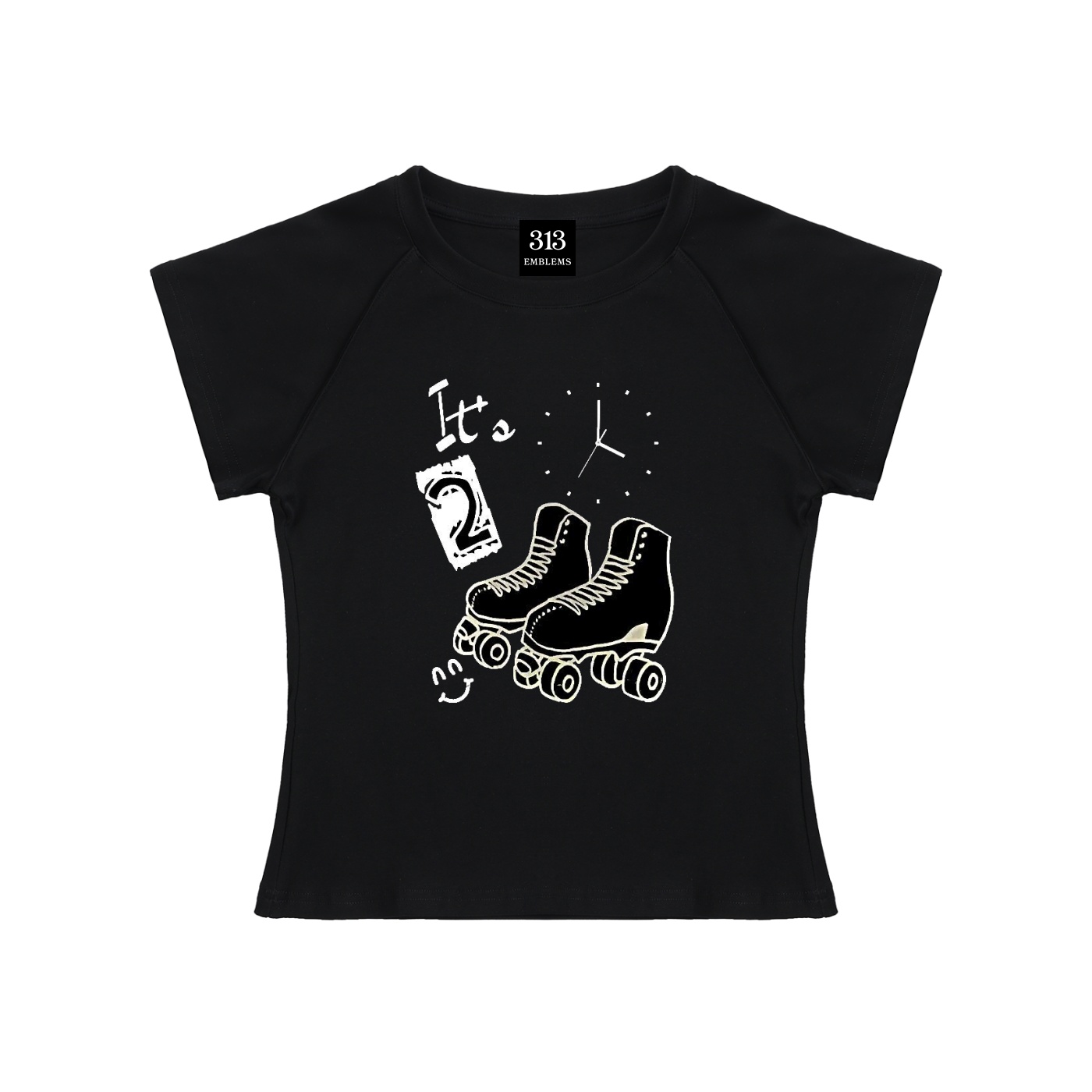 "It's Time To Skate" Raglan Sleeve Bodycon Top