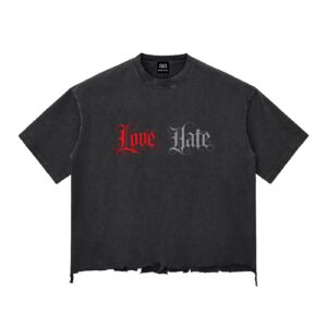 Love/Hate Raw-Hem T-shirt