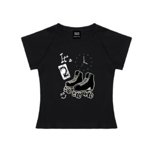 Time2Skate" Raglan Sleeve Bodycon Top