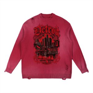 Sun Fade Distressed Ripped Crewneck sweater