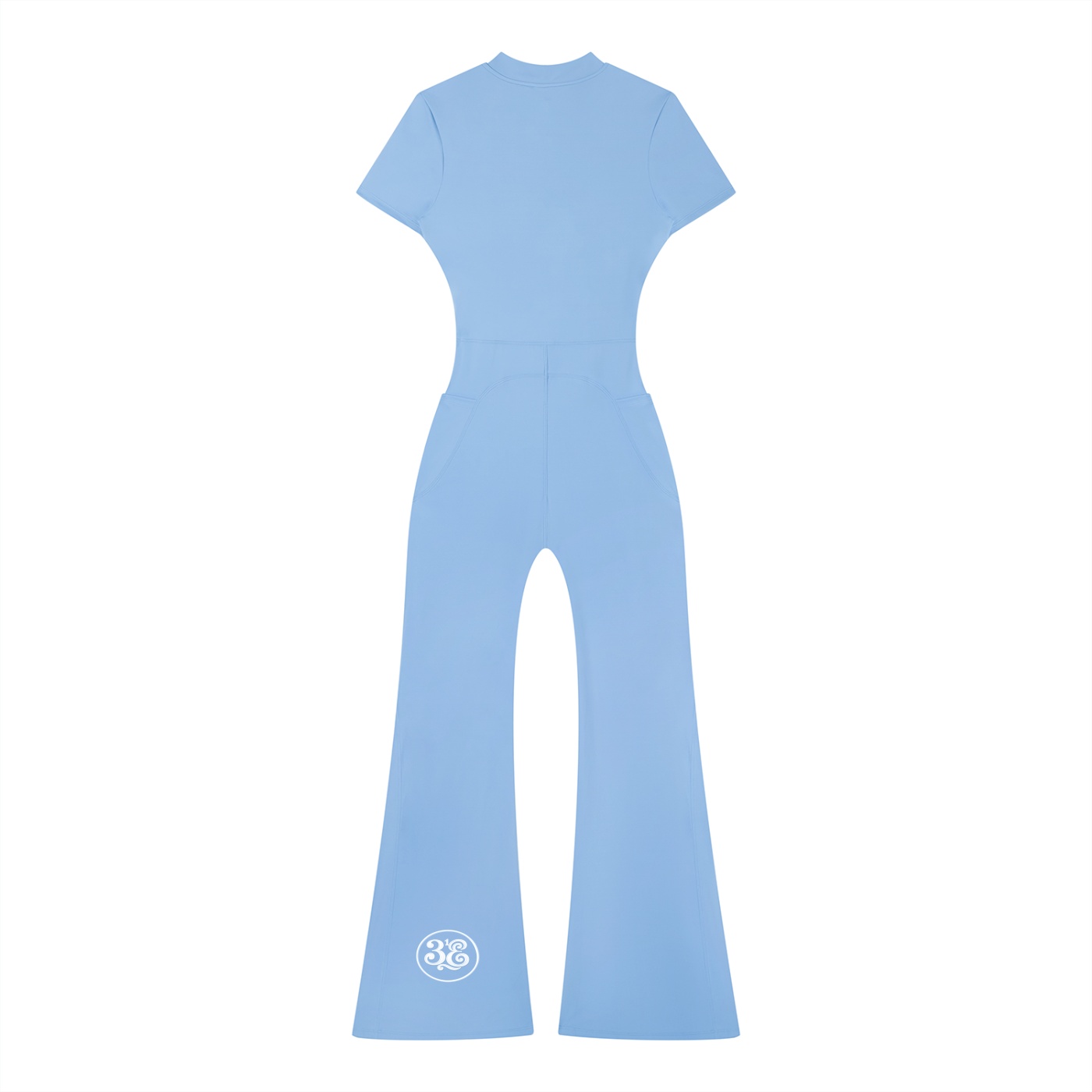 Women’s Tight Flared Leg Quarter-Zip Jumpsuit - Image 10