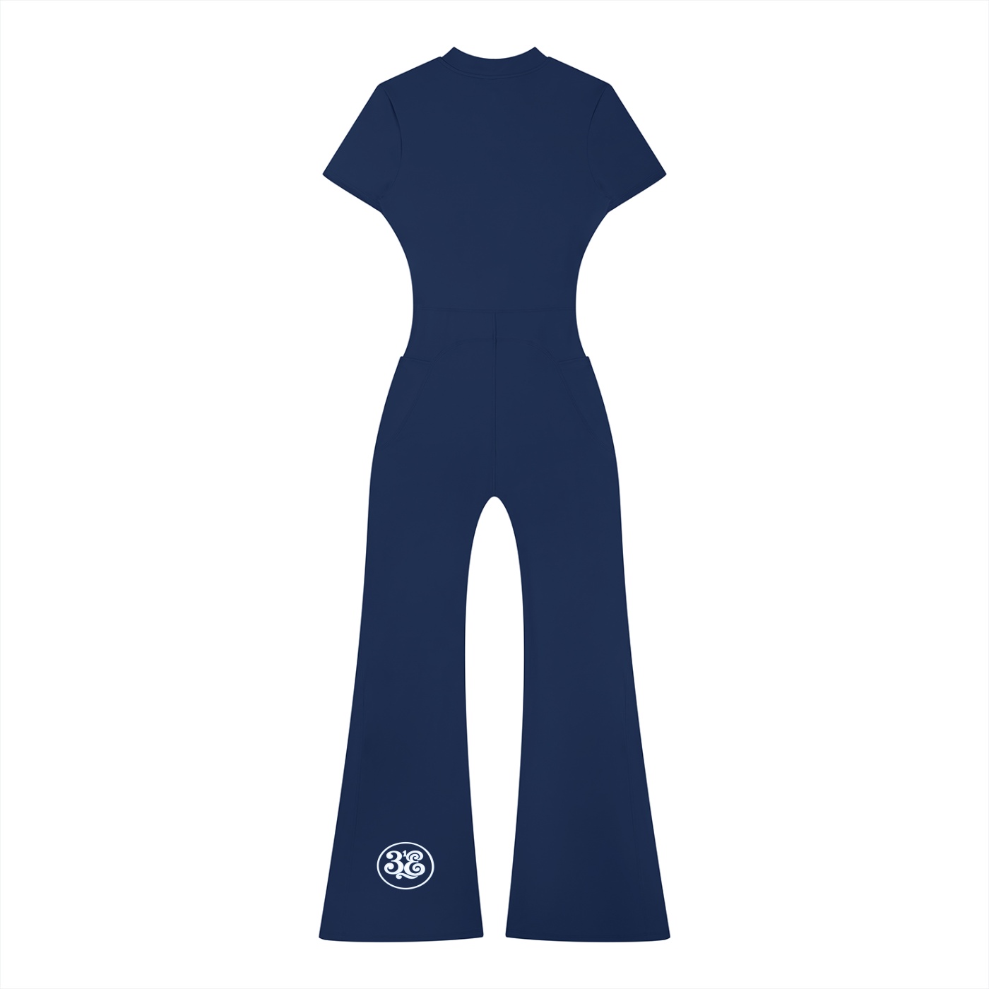 Women’s Tight Flared Leg Quarter-Zip Jumpsuit - Image 6