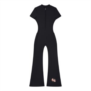 Women’s Tight Flared Leg Quarter-Zip Jumpsuit