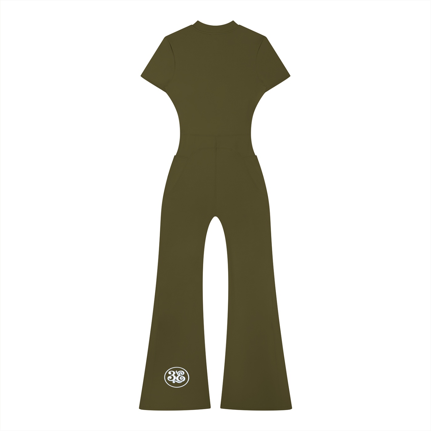 Women’s Tight Flared Leg Quarter-Zip Jumpsuit - Image 4
