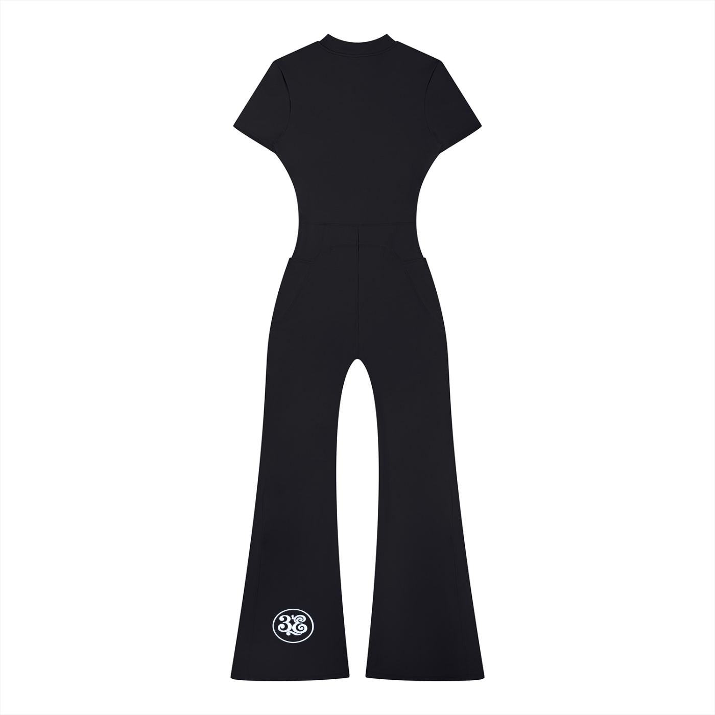 Women’s Tight Flared Leg Quarter-Zip Jumpsuit - Image 2