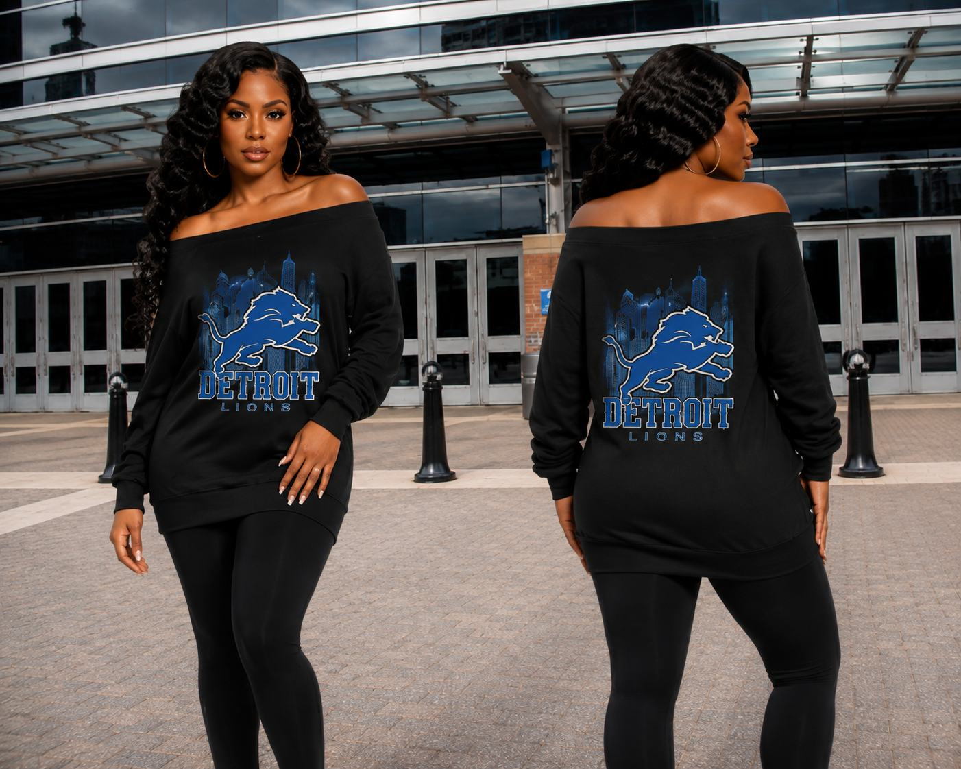 Lions N The City” Off-Shoulder Yoga bundle