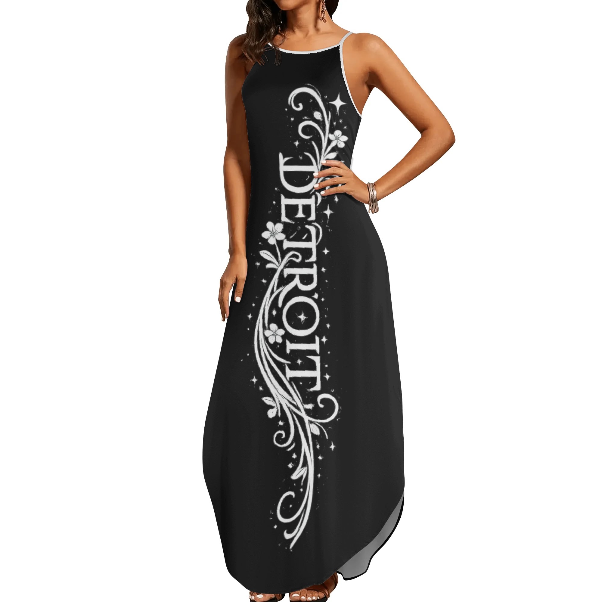 "This Is Detroit" Sleeveless Evening Dress (Black)