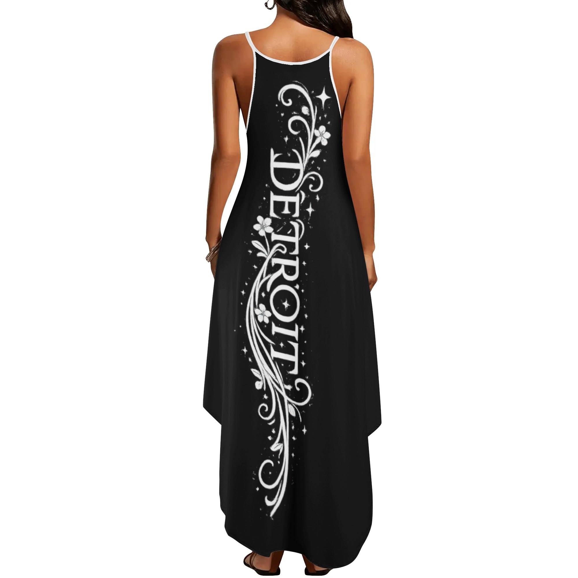 "This Is Detroit" Sleeveless Evening Dress (Black) - Image 2