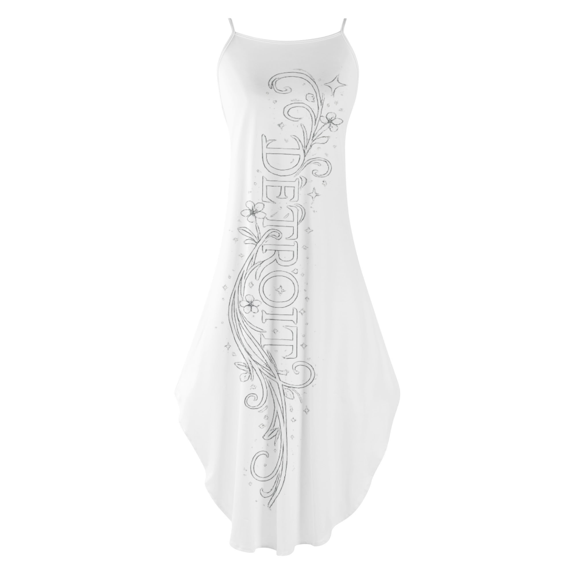 "This Is Detroit" Sleeveless Evening Dress (White) - Image 4