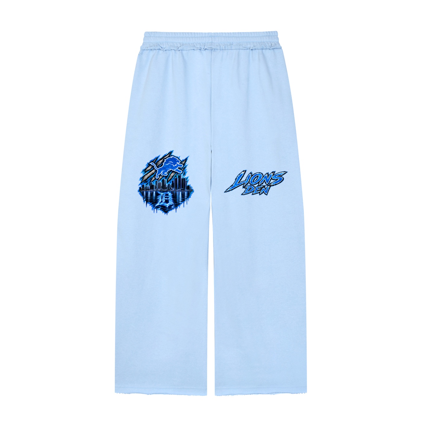 "Lion's Den" Raw Edge Wide Leg Sweatpants - Image 2