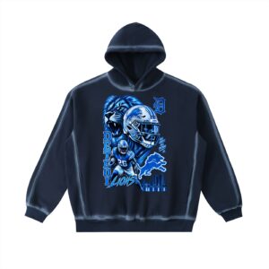 "Lion's Den" Sunfaded Edge Fleece Hoodie (blue)
