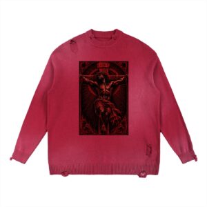 "The Blood" Distressed Ripped sweater