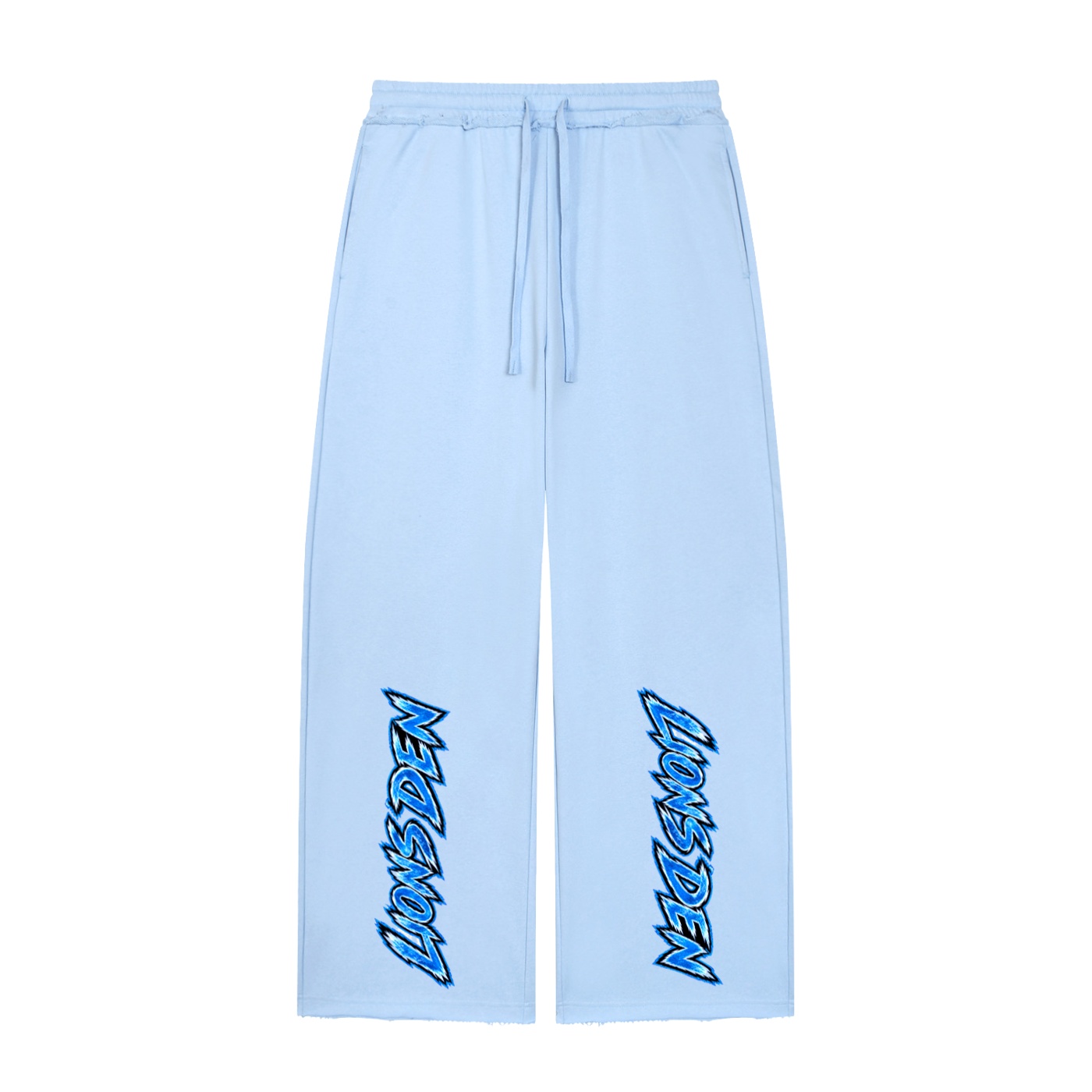 "Lion's Den" Raw Edge Wide Leg Sweatpants