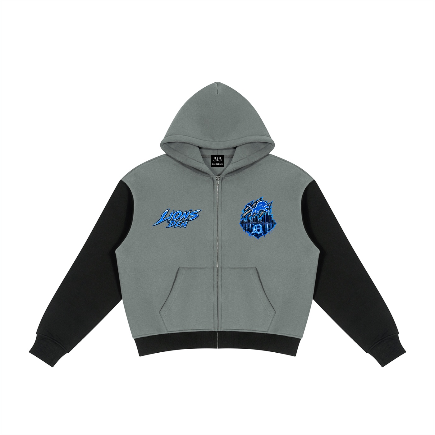 "Lion's Den" Color Block Fleece Full Zip Hoodie