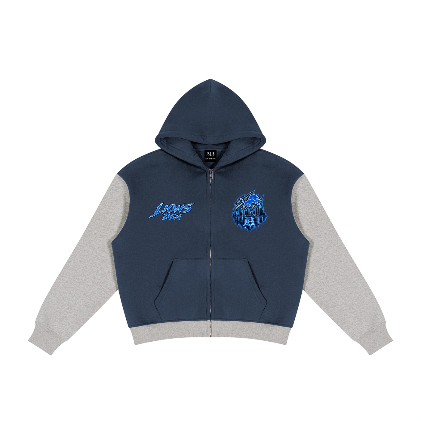 "Lion's Den" Color Block Fleece Full Zip Hoodie - Image 3