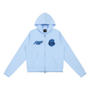 "Lion's Den" Raw Edge Full Zip Hoodie