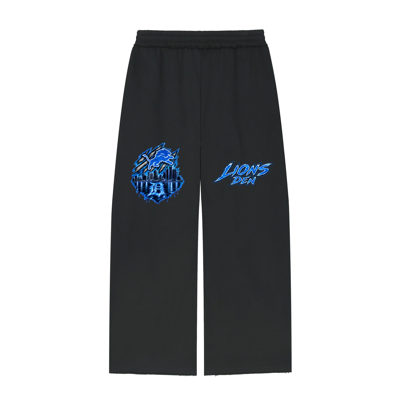 "Lion's Den" Raw Edge Wide Leg Sweatpants - Image 4