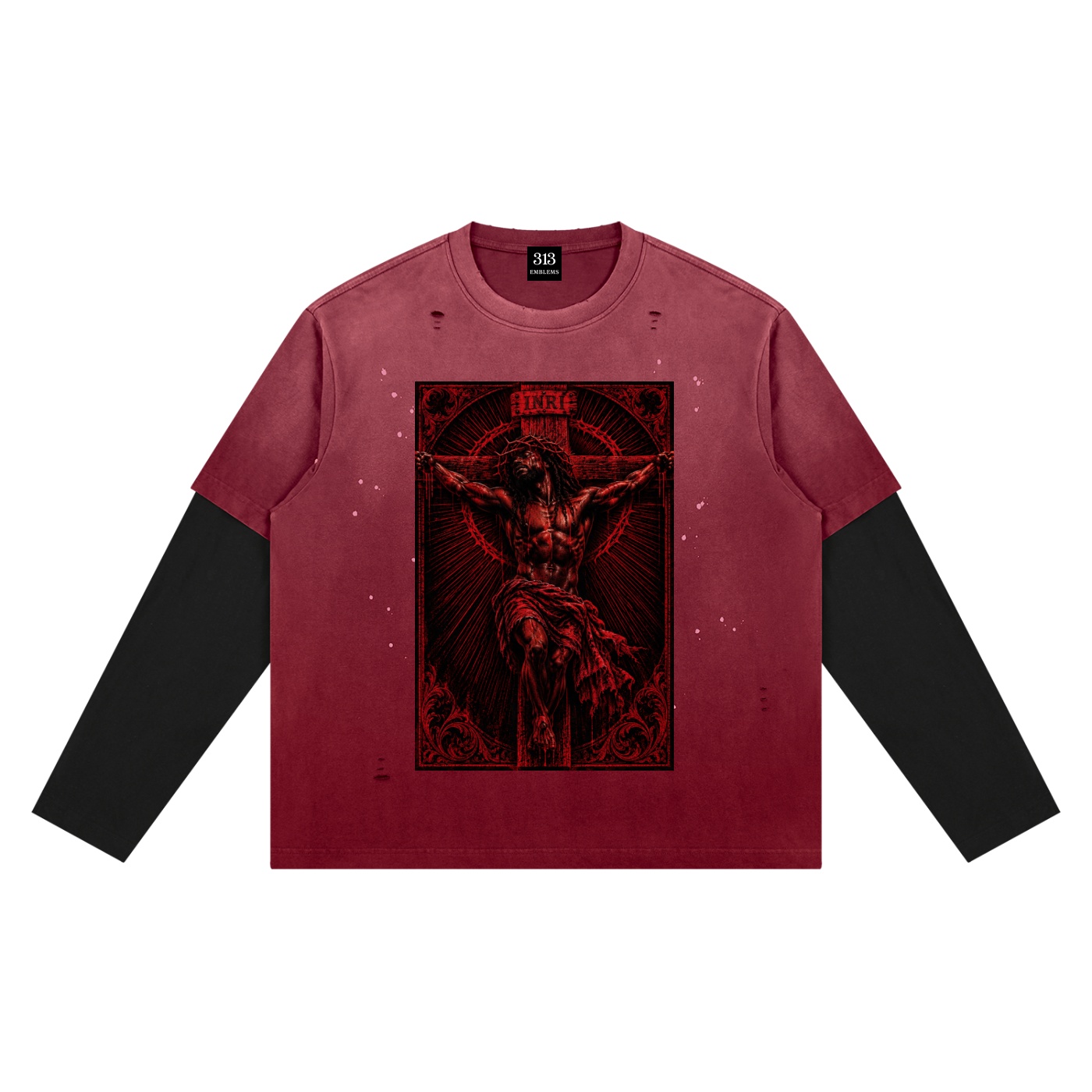 "The Blood" Vintage Wash Distressed Layer T-Shirt